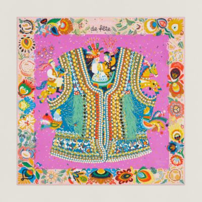 HERMES 　COSTUMES DES DEPRTEMENTS　シルク100% Hermès Costume de Fête Silk Scarf 90cm